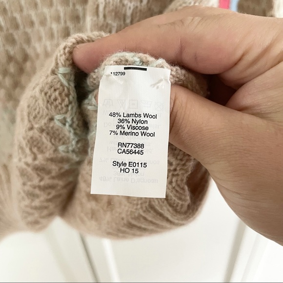 J. Crew Mint Tan Knit Lambs Wool Tunic Sweater L - Picture 7 of 14